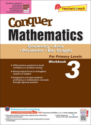 Conquer Mathematics (Geometry, Area, Perimeter and Bar Graphs) Book 3