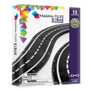 Magna-Tiles - Magnetic Construction Set - XTRAS Roads Set (12 pcs)