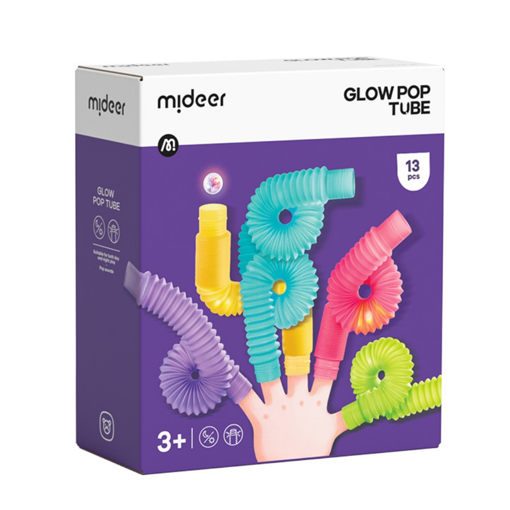 Glow Pop Tube Sensory Fidget Toy with Light-Up Balls