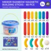 Rainbow Magnetic Building Sticks Construction Toy  (60 Pieces)