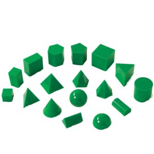 EDX Education - Geometric Solids - 5cm Green Plastic - 17pcs