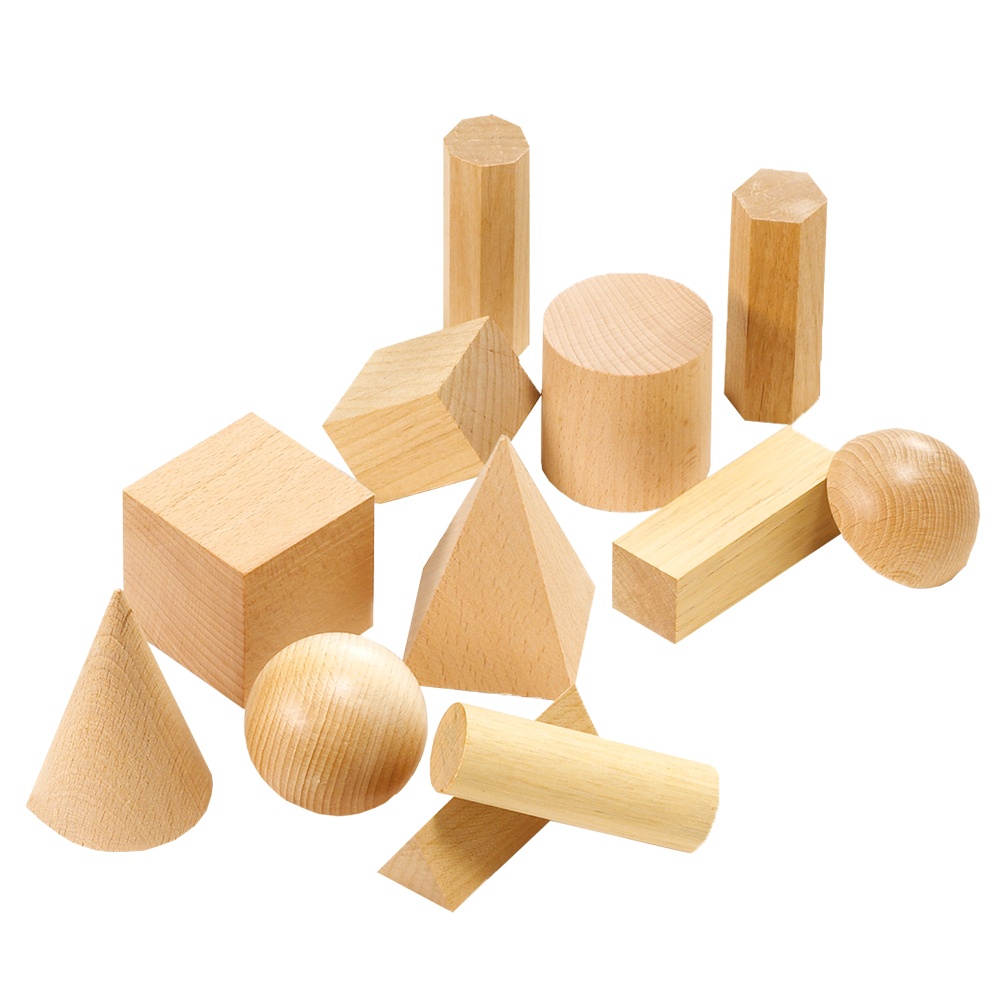 EDX Education – Geometric Solids – Wood – 12pcs