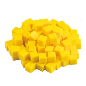 EDX Education - Base Ten Blocks - Plastic - Yellow Units - 100pcs Polybag